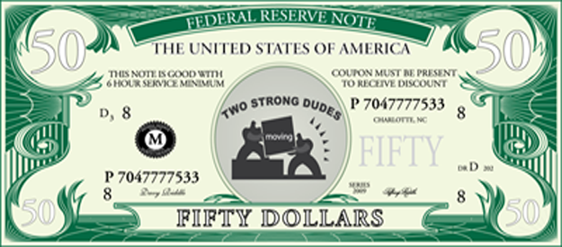 Fifty dollar coupon towards moving expenses.